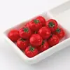 Tomate Pequeno Mini Realista Fruta Tomate Miniatura Comida Brinquedo 3D Resina Artesanal DIY Acessório de Pulseira