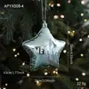 Enfeites Pendentes Azuis de Plástico Transfronteiriços com Glitter, Decorações de Janela para Árvore de Natal, Estrelas de Cinco Pontas, Flocos de Neve, Decorações de Desenho Animado para Montagem de Cena