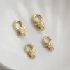 Pulsera de Cristal con Cierre de Pinza de Langosta en Forma de Flor Vintage Chapada en Oro de 14K Conserva el Color Conector de Cierre de Resorte Accesorios para Joyería DIY