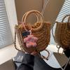 Bolsa de Palha Tecida para Mulheres 2026 Novo Design de Nicho Bolsa Transversal de Praia Bolsa de Mão de Luxo para Férias