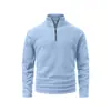 Sudadera de Medio Cremallera para Hombre Otoño e Invierno Transfronteriza Chaqueta Versátil de Forro Polar con Parches Top Deportivo para Fitness Running para Hombre