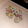 Pendientes Vintage de Segunda Mano de Plata con Zirconia en Forma de Gota de Agua, Pendientes de Lujo Ligero de Alta Gama, Pendientes de Moda Retro Estilo Palacio