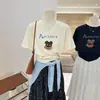 La Camiseta de Manga Corta de Algodón Puro Azul Marino de Moda de Este Año para Mujer es un Éxito de Verano, Única y Súper Elegante, Hermoso Top Estilo Ins para Mujer