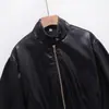 Exportación Transfronteriza Ropa de Mujer Otoño e Invierno 2025 Estilo Europeo y Americano Cuello Alto Cremallera Chaqueta de Piel Sintética Chaqueta para Mujer F79655