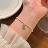 Pulseira de pérolas em prata de lei S925 para mulheres, pulseira simples e fofa com um design delicado e fofo, acessório de joia de alta qualidade