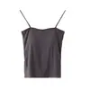 Top Tubo de Seda Gelo para Mulheres com Bojo Fixo, Camisola Anti-Exposição, Pode Ser Usado como Camada Interna ou Externa, Lindo Design nas Costas, Top Sexy