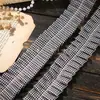 Cinta de encaje fruncida de lunares a cuadros blancos y negros accesorio de pasador de lazo DIY decoración del hogar y de la ropa cinta de lunares