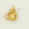 Pendente de cabaça oca com gota de óleo dourado areia de longa duração, acessórios para pulseira e colar DIY, acessórios com contas de palavra da sorte