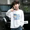 Estilo Nuevo Primavera y Otoño Moda Infantil Camiseta con Estampado de Dibujos Animados 100% Algodón Moda Infantil Camiseta de Manga Larga con Cuello Redondo para Niños
