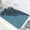 Alfombrilla de Secado de Barro Diatomeas para Cocina y Hogar Antideslizante Absorbente Resistente a la Suciedad Alfombrilla para Vajilla Alfombrilla con Barra de Control de Agua