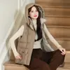 Chaleco de Algodón Nuevo de Invierno 2026 con Capucha, Versátil de Doble Cara para Mujer, Chaqueta de Estilo Coreano Suelta Moderna y Elegante para Damas