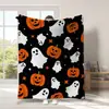 Manta de franela temática de Halloween con estampado digital, exclusiva para ventas transfronterizas, disponible para envío directo de artículos individuales, adecuada para siestas en la oficina y uso con aire acondicionado