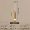 Lámpara colgante vintage minimalista, lámpara de mesita de noche, candelabro estético estilo Song, barra de mostrador larga colgante de madera de nogal