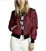 Chaqueta corta con cremallera exterior para mujer, de color liso, estilo europeo y americano, otoño e invierno, 2016.