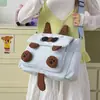 Bolso cruzado para mujer, Bolso de hombro de estilo coreano con caricaturas, Gran capacidad, Moderno, para niñas y estudiantes, Para llevar libros, Bolso de mano, Tendencia
