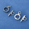Anillo de Pluma Estilo Chino Retro de Plata de Ley S925 Hebilla Ot Pulsera de Cuerda Trenzada Pulsera de Cristal Accesorios de Colgante para Hebilla de Cola