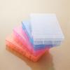 Caixa Plástica Retangular Dividida com 24 Compartimentos Transparente à Prova de Poeira para Manicure Organizador de Mesa Elásticos Cílios Cosméticos Caixa de Armazenamento