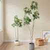 Planta Verde Artificial Árvore da Fortuna Árvore Falsa em Vaso Decoração de Chão para Sala de Estar Interna Ornamentos Paisagismo de Vitrine de Shopping Plantas Falsas