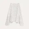 Falda Midi Irregular de Lunares Estilo Retro Elegante para Mujer, Primavera de Cintura Alta Elegante Casual Versátil