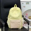 Mochila Pequena Energética Color Block Roxo Taro Tom Leitoso Estilo Coreano Girly para Aluno do Ensino Fundamental II/Médio Mochila Leve de Viagem