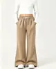 Pantalones Anchos para Niñas Otoño 2026 Cintura Elástica con Cordón Color Sólido Pierna Recta Pantalones Casuales para Niños Medianos y Grandes