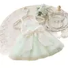 Ropa para Mascotas Elfo Verde Ropa para Perros Estilo Delgado Ropa para Gatitos Estilo Primavera y Verano Falda de Encaje Vestido de Boda Elfo