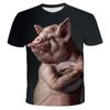 Camiseta fina de verano para hombre con estampado animal digital 3D de manga corta personalizada transfronteriza