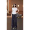 Elegante Top sin Mangas Bordado para Mujer 2026 Nuevo Verano Adelgazante Ceñidor de Cintura Versátil Camisa para Ir al Trabajo que Reduce la Edad