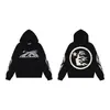 Cruzamento de Fronteiras Novo Europeu e Americano Hellstar Hell Star Marca da Moda Moletom com Capuz Letra Estampa Retro Solto para Homens