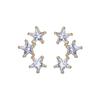 Pendientes de botón geométricos AAA de Zirconia de cinco estrellas pendientes incrustados diseño personalizado solo pendientes de moda fábrica de pendientes venta al por mayor joyería para orejas