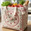 Bolsa de Tote Impresa Digitalmente 3D de Comercio Exterior Transfronterizo Bolsa Acolchada Acolchada Serie de Flores de Dibujos Animados