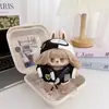 Conjunto de ropa para muñeca Labubu vintage de barbería, compatible con muñecas Labubu de 1ª, 2ª y 3ª generación, incluye un chal y una chaqueta de repuesto