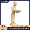 Escultura Figura Egipcia de Arenisca Artificial, Adorno de Sirvienta de Bienvenida para Patio, Decoración de Paisaje Exterior, Estatua para Maceta, Hecho a Medida