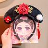 Grampo de cabelo de estilo antigo cocar estilo palácio faixa xadrez faixa de cabeça faixa de cabeça bandeira Concubina Imperial Rainha Zhen Zhen roupa Han acessórios de cabelo para mulheres