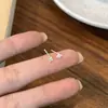 Pendientes de Estrella de Cuatro Puntas de Plata Pura S999 Estilo Coreano Minimalista Estilo Fresco Estrella Exquisitos Moda Versátiles Pendientes de Diseño para el Viaje