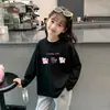 Blusa redonda com estampa de desenho animado para bebê menina, camiseta básica casual, camiseta 100% algodão para meninas, novo modelo de manga longa para primavera e outono