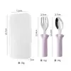 Colher de silicone com cabo para crianças, conjunto criativo e fofo de colher e garfo para crianças, talheres de silicone para bebês e colher para suplemento alimentar