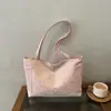 Bolso tote de lona con purpurina de estrellas estilo coreano 2026, gran capacidad, bolso de hombro, bolso de mano, adecuado para ir al trabajo y uso casual, bolso para mujer