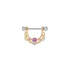 Acero Inoxidable 1.6X16mm Empalmado Rosa Más Vendido Forma de U Diamante Hueco Anillo para Pezón Encaje Colgante Joyería para Piercing