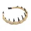 Faixa de Cabelo Nova Estilo Alta com Dentes, Antiderrapante, Espessada, Felpuda, Envolvida em Tecido, Cor Sólida, Acessório de Cabelo para Lavar o Rosto