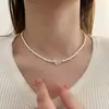 Collar de perlas de doble capa estilo retro francés para mujer, ligero, lujoso, de alta gama, con cadena para el cuello.