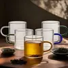Atacado 100ml Vidro Borossilicato Colorido Xícaras de Chá com Alça Simples Copos Canecas de Vidro para Café Chá