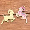 Múltiples Dijes de Aleación para Manualidades Chapado en Oro KC Animales Esmaltados Caballo Hormiga Oruga Insecto Caracol Colgantes Accesorios