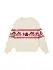 Suéter de punto navideño versátil, corte holgado, colorblock otoñal/invernal para hombre, punto Fair Isle suave, jersey informal