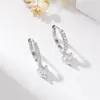 Amazon moda moda pendientes colgantes de circonita cruz pendientes de cobre plateado venta caliente transfronteriza joyería personalizada