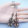 Llavero de metal para guitarra violín retro cadena de llavero de personalidad creativa accesorios colgantes joyería transfronteriza venta al por mayor