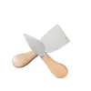Venta al por mayor directa de fábrica acero sin anzuelo Roble juego de 4 piezas cuchillo para queso cuchillo para aceite de queso