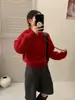 Suéter de Punto con Capucha y Cordón Color Sólido 2026 Otoño/Invierno Nuevo Estilo Coreano Versátil Moda Suéter Top para Mujer