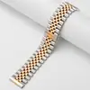 Para Apple Watch Pulseira de Cinco Contas Aço Inoxidável Sólido Huawei Samsung iwatch6 Pulseira Inteligente