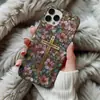 Capa de celular floral cruzada estilo pastoral retrô europeu e americano para iPhone 17PM atacado capa protetora fosca anti-queda